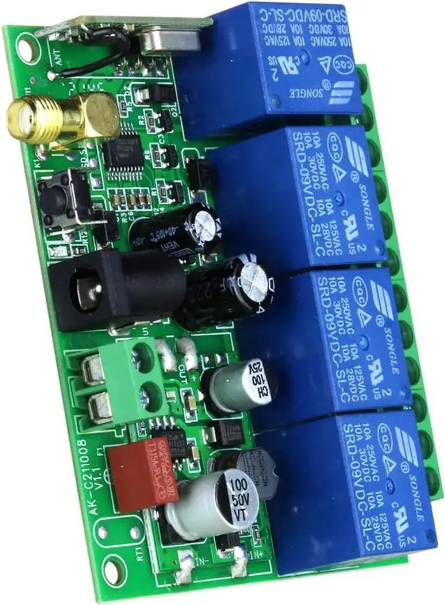 Alt view image 5 of 7 - DC 12V 24V 36V Wireless Remote Control Switch 10A 4CH 433Mhz 600ft Long Range Wireless Relay Switch for IndustrialHousehold Control etc