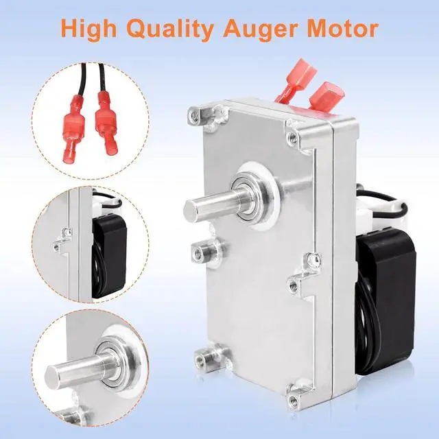 Alt view image 5 of 6 - Criditpid PU-047040 Auger Motor Replacement for Englander 25-PDVC, 55-SHP10, 25-PDV Pellet Stoves, 1 RPM Counter Clockwise Auger Motor, Top and Bottom Auger Motor, 2 Pack.