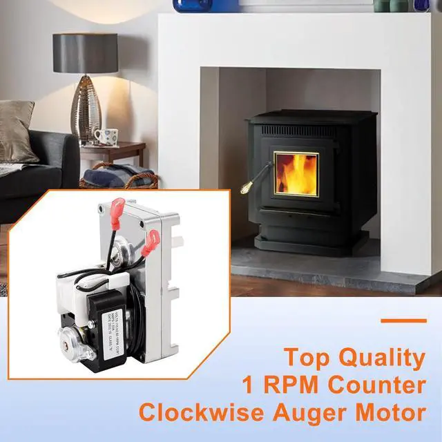 Alt view image 6 of 6 - Criditpid PU-047040 Auger Motor Replacement for Englander 25-PDVC, 55-SHP10, 25-PDV Pellet Stoves, 1 RPM Counter Clockwise Auger Motor, Top and Bottom Auger Motor, 2 Pack.