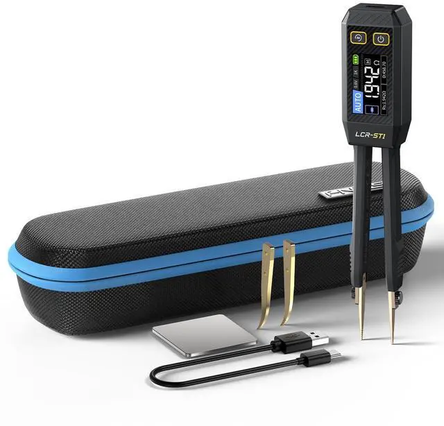 Main image of FNIRSI LCR-ST1 10kHz LCR Meter Tweezers, Smart SMD Component Tester | Auto Recognition, D/Z/Q/R ESR, Data Export, for Capacitance Resistance Inductance Diode Continuity Electronics Circuit Board
