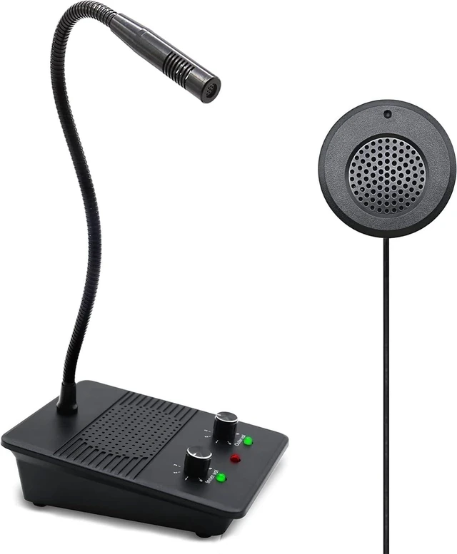 Main image of Window Speaker Intercom System Dual-Way Window Counter interphone Anti-Interference Intercommunication Microphone Glass Window Microphone for Business/Bank/Office/Hospital