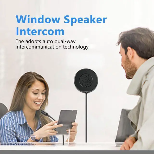 Alt view image 2 of 7 - Window Speaker Intercom System Dual-Way Window Counter interphone Anti-Interference Intercommunication Microphone Glass Window Microphone for Business/Bank/Office/Hospital