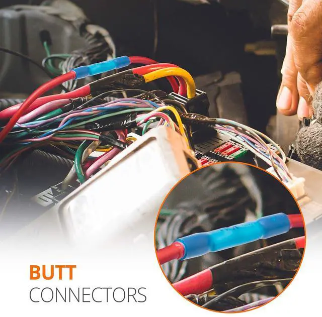 Alt view image 5 of 7 - Wirefy 180 PCS Heat Shrink Butt Connectors Kit - Marine Grade Butt Connectors - Wire Butt Splice Connectors - Electrical Waterproof Heat Shrink Butts - 22-10 AWG
