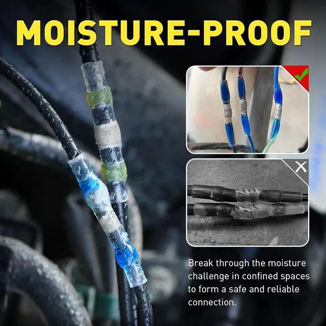 Alt view image 4 of 7 - haisstronica 220 PCS Solder Seal Wire Connectors with Heat Gun Kit - Solder Sticks Wire Terminals Waterproof Electrical Connectors for Automotive, Marine, Wiring Repair