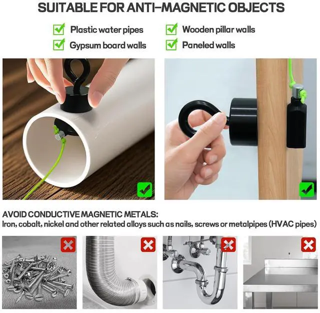 Alt view image 3 of 7 - DTLHCNCT Magnetic Wire Puller Kit - Wiremag Fish Tape with Magnet for Running Wires & Cables Behind Walls Indoor/Outdoor