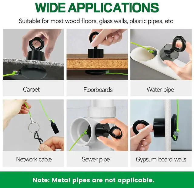 Alt view image 6 of 7 - DTLHCNCT Magnetic Wire Puller Kit - Wiremag Fish Tape with Magnet for Running Wires & Cables Behind Walls Indoor/Outdoor