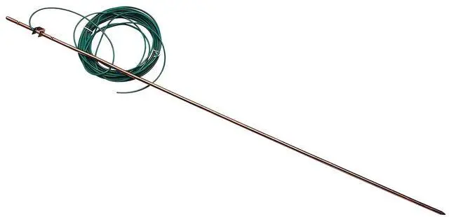 Main image of 4'Ground Rod-with 15ft 12 AWG Ground Wire Tinned Copper UL Listed- for Electric Fences,Antennas,Satellite Dishes,Instruments,Generator Grounding Earthing