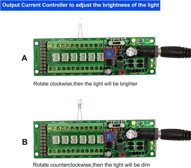 Alt view image 3 of 7 - Evemodel PCB012 Power Distribution Board Self-Adapt Distributor HO N O LED Street Light Hub DC AC Voltage Train Power Control