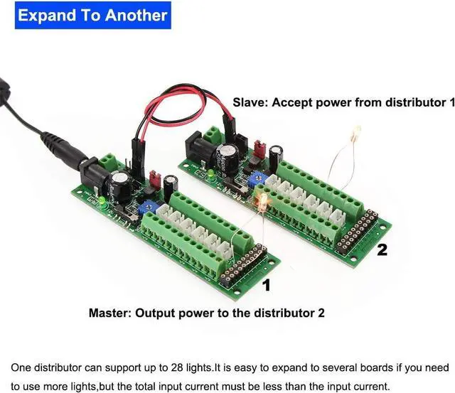 Alt view image 6 of 7 - Evemodel PCB012 Power Distribution Board Self-Adapt Distributor HO N O LED Street Light Hub DC AC Voltage Train Power Control