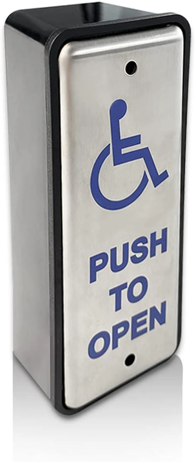 Main image of Olideauto Handicapped Push Button for Automatic Door Opener,Single Narrow Wired Stainless Steel Handicap Push Button