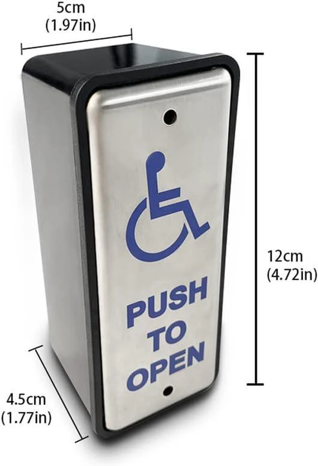 Alt view image 3 of 6 - Olideauto Handicapped Push Button for Automatic Door Opener,Single Narrow Wired Stainless Steel Handicap Push Button