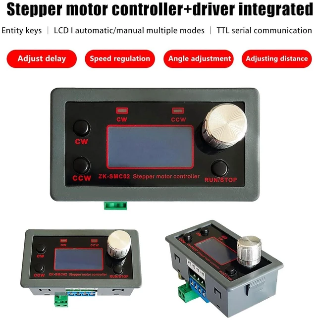 Alt view image 4 of 7 - DC Stepper Motor Driver and Controller, ZK-SMC02 Integrated Board DC 5~30V 4A Forward/Reverse Pulse Speed Angle Control Module Programmable PLC Serial Communication Drive All-in-One for 42 57 Motor