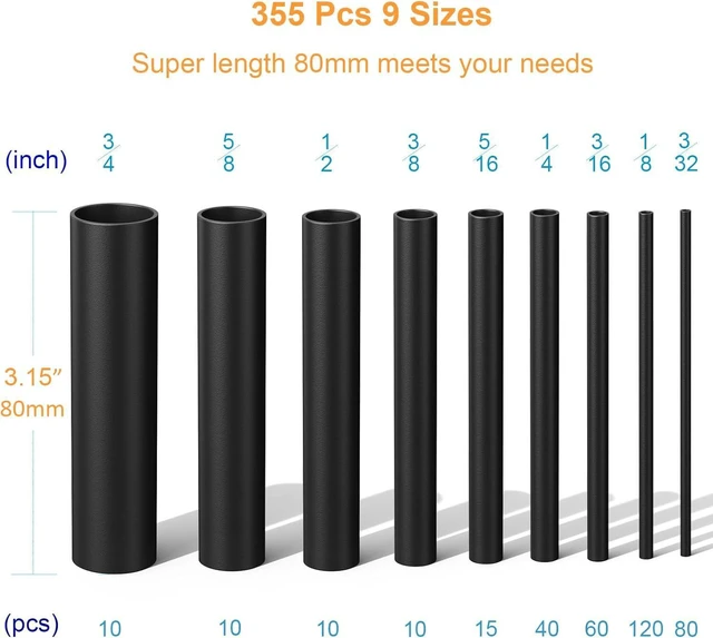 Alt view image 2 of 6 - 355pcs Heat Shrink Tubing Kit with 1000W Heat Gun, 3:1 Shrink Waterproof Industrial Terminals, Marine Grade Wire Connector Tube, 3.15" Length