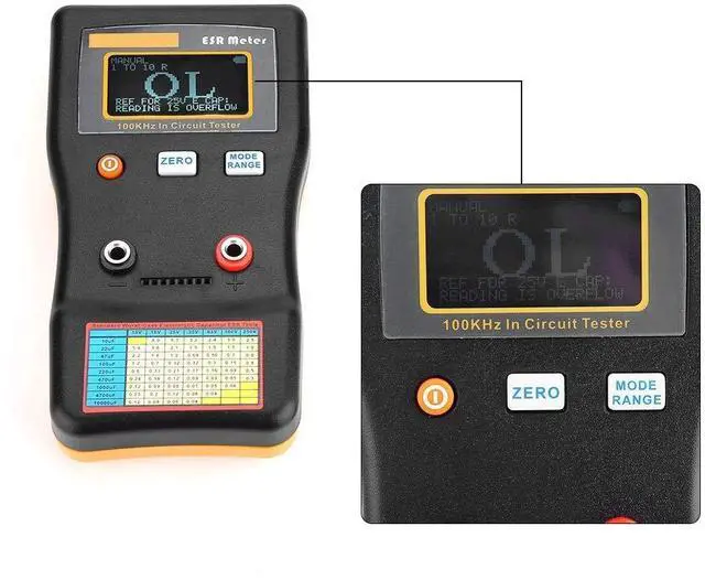 Alt view image 5 of 7 - ESR Capacitance Meter, MESR-100 V2 Auto Ranging in Circuit ESR LCR Meter Capacitor/Low Ohm Meter Up to 0.01 to 100R