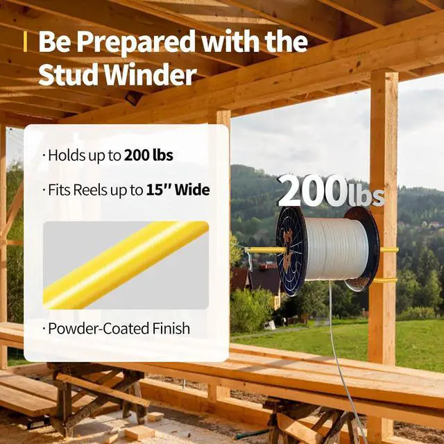 Alt view image 3 of 7 - Stud Mounted Wire Dispenser (2 Pack), 400 Pound Load Capacity, Yellow, Copper