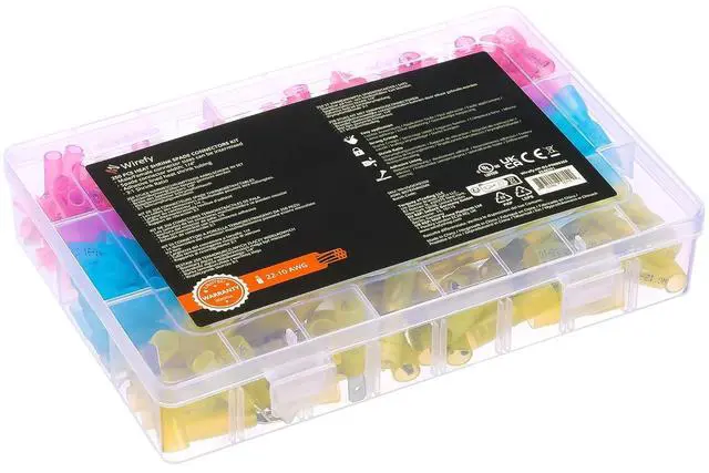 Alt view image 4 of 7 - Wirefy Spade Connector Kit - Male and Female Spade Wire Connectors Kit - Quick Disconnect Electrical Terminal Connectors - 22-10 Gauge - 250 PCS