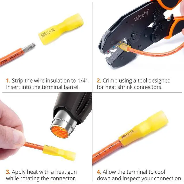 Alt view image 7 of 7 - Wirefy Spade Connector Kit - Male and Female Spade Wire Connectors Kit - Quick Disconnect Electrical Terminal Connectors - 22-10 Gauge - 250 PCS