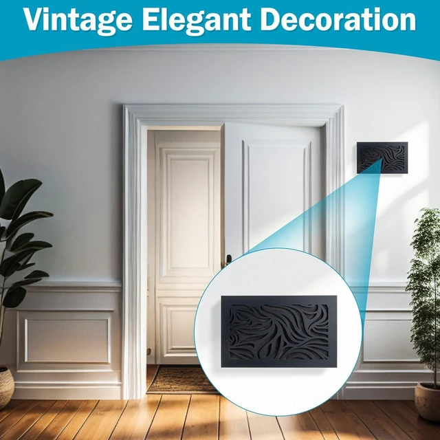 Alt view image 7 of 7 - Saillong Doorbell Chime Cover Box Only, Wood Doorbell Cover for Wall Inside with Adhesive Tape and Screws, Universal Door Bell Chime Covers Fit Most DoorbellsDoorbells Not Included(Black)