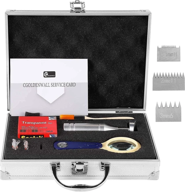 Main image of CGOLDENWALL Cross Hatch Adhesion Tester Cross-Cut Tester Kit Multi-Blade Cutter spacing: 1 +0.01mm, 2+0.01mm