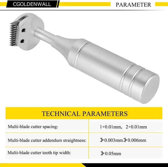 Alt view image 2 of 6 - CGOLDENWALL Cross Hatch Adhesion Tester Cross-Cut Tester Kit Multi-Blade Cutter spacing: 1 +0.01mm, 2+0.01mm