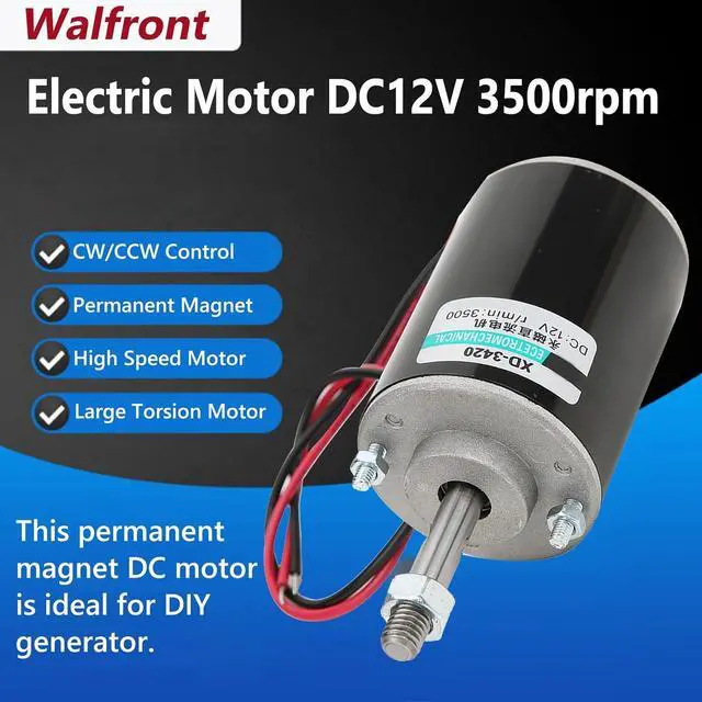 Alt view image 4 of 7 - Mini DC12V CW/CCW Permanent Magnet DC Motor Reversible Electric Gear Motor High Speed Low Noise for DIY Generator(DC 12V 3500RPM)