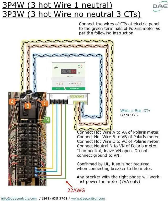 Alt view image 5 of 6 - DAE P204-200-S KIT, UL kWh Smart Submeter, 3 Phase, 200A, 120-480V, 3 Solid Core CTs(Inner Diameter 1.02")