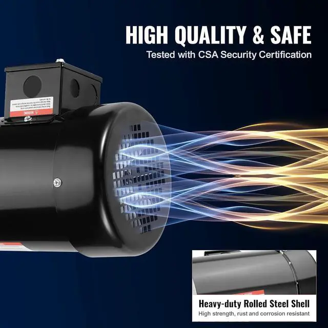 Alt view image 5 of 7 - 2HP Electric Motor 3450 RPM, AC 230V/460V, 56C Frame, 3-Phase Motor with 5/8" Keyed Shaft, Reversible Rotation for Agricultural and General Equipment Applications