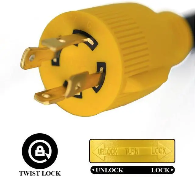 Alt view image 3 of 7 - RV Generator Power Adapter-30Amp Male 4 Prong Plug to 50 Amp Female | 12inch STW10/3 Camper Cord(CRG30450)