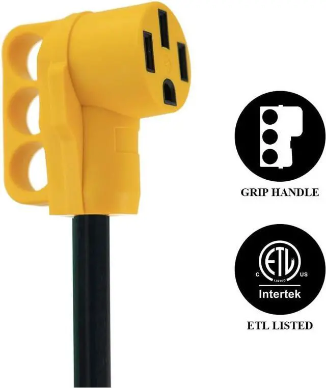 Alt view image 4 of 7 - RV Generator Power Adapter-30Amp Male 4 Prong Plug to 50 Amp Female | 12inch STW10/3 Camper Cord(CRG30450)