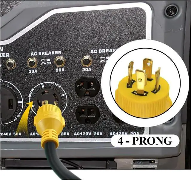 Alt view image 5 of 7 - RV Generator Power Adapter-30Amp Male 4 Prong Plug to 50 Amp Female | 12inch STW10/3 Camper Cord(CRG30450)