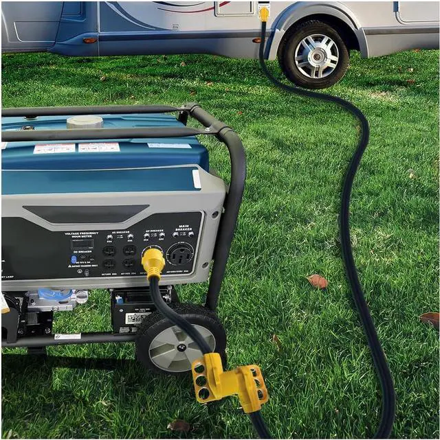 Alt view image 7 of 7 - RV Generator Power Adapter-30Amp Male 4 Prong Plug to 50 Amp Female | 12inch STW10/3 Camper Cord(CRG30450)