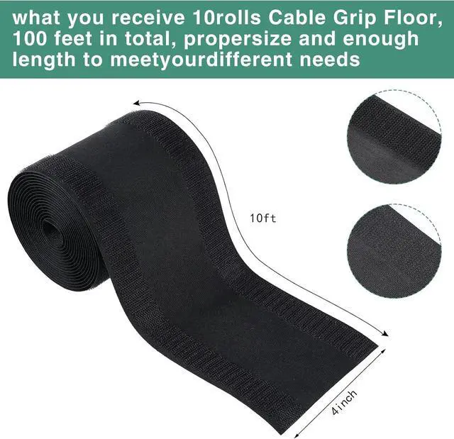 Alt view image 2 of 7 - WILLBOND Carpet Cord Cover Cable Protector Floor Cover Cable Protector Management Only for Commercial Office Carpet(98.43 ft,Black)