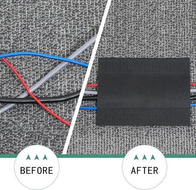 Alt view image 4 of 7 - WILLBOND Carpet Cord Cover Cable Protector Floor Cover Cable Protector Management Only for Commercial Office Carpet(98.43 ft,Black)