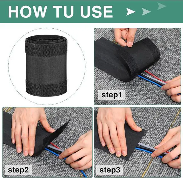 Alt view image 5 of 7 - WILLBOND Carpet Cord Cover Cable Protector Floor Cover Cable Protector Management Only for Commercial Office Carpet(98.43 ft,Black)