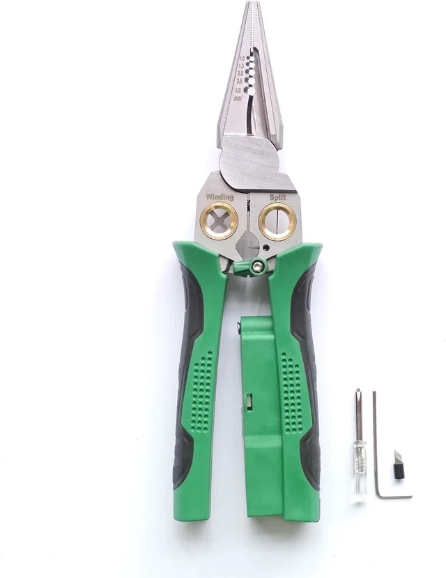 Main image of 8 in 1 Electrical Wire Stripper With Voltage Tester Multi-function Wire Pliers Detector Crimper, Heavy Duty 12-250V AC/DC Tester for Hot/Neutral Wires