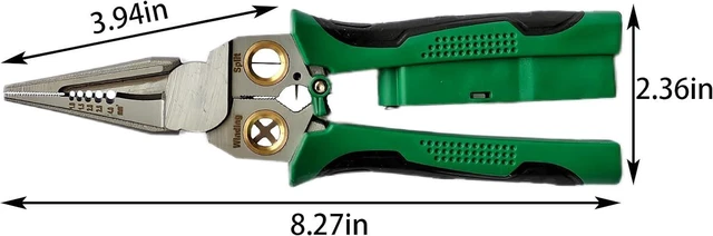 Alt view image 3 of 7 - 8 in 1 Electrical Wire Stripper With Voltage Tester Multi-function Wire Pliers Detector Crimper, Heavy Duty 12-250V AC/DC Tester for Hot/Neutral Wires