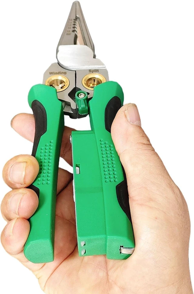 Alt view image 7 of 7 - 8 in 1 Electrical Wire Stripper With Voltage Tester Multi-function Wire Pliers Detector Crimper, Heavy Duty 12-250V AC/DC Tester for Hot/Neutral Wires