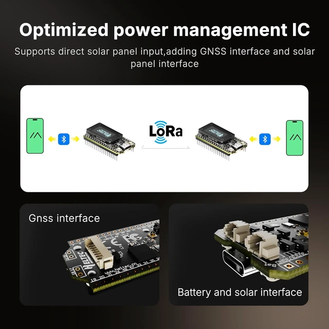 Alt view image 4 of 7 - Heltec ESP32 LoRa 32 V4 Development Board with OLED Display & L76 GNSS GPS Module, 27dBm High Power ESP32 S3 SX1262 Chip for Meshtastic WiFi IoT & Smart Home