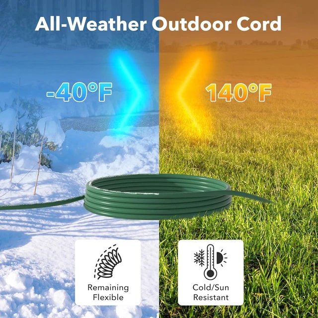 Alt view image 5 of 6 - BN-LINK 25Ft Outdoor Extension Cord with 3 Outlets, 2-Pack, 16/3 SJTW, 13-Amp Power Cord for Lighting, Landscaping & Holiday Decorations, Grounded, ETL Listed