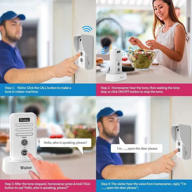 Alt view image 2 of 7 - Wireless Intercom Doorbell Chime for Home Intercomunicador (1T2 White)