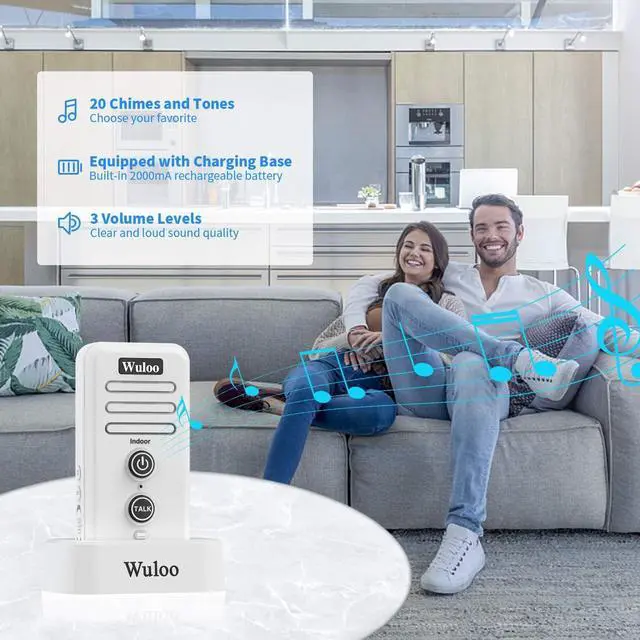 Alt view image 3 of 7 - Wireless Intercom Doorbell Chime for Home Intercomunicador (1T2 White)