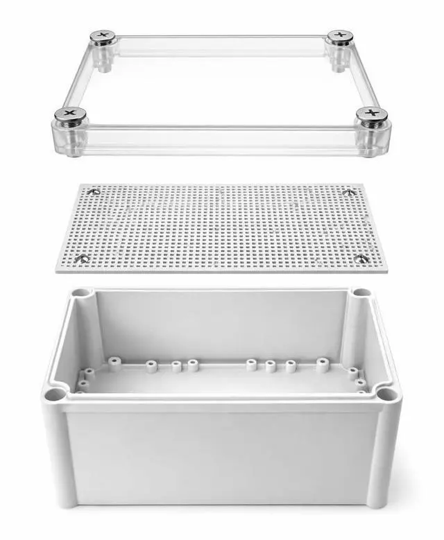 Alt view image 2 of 6 - MGI SpeedWare Electrical Junction Box with Mounting Plate and IP67 Waterproof Clear Cover (11" x 7.5" x 5")