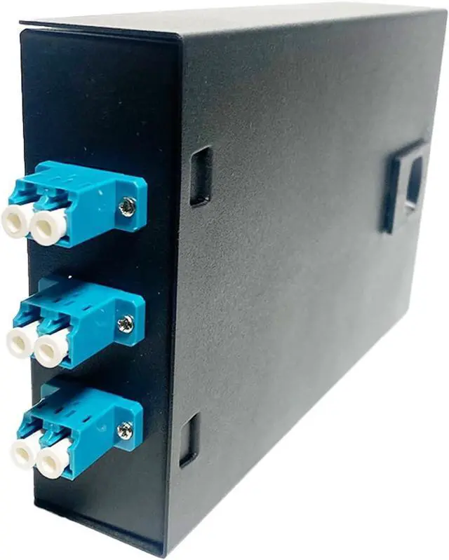 Main image of Fiber Optic Wall Mount Box with LC Couplers for Single Mode & Multimode Fiber Optic Cable. | Fiber Box Enclosure for MPOEs, Network rooms, and IDF Rooms. (LC 6 Strand OS1/OS2)