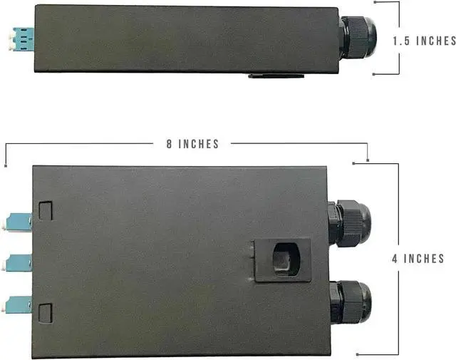 Alt view image 2 of 6 - Fiber Optic Wall Mount Box with LC Couplers for Single Mode & Multimode Fiber Optic Cable. | Fiber Box Enclosure for MPOEs, Network rooms, and IDF Rooms. (LC 6 Strand OS1/OS2)