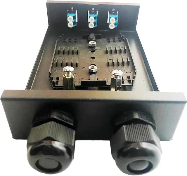 Alt view image 3 of 6 - Fiber Optic Wall Mount Box with LC Couplers for Single Mode & Multimode Fiber Optic Cable. | Fiber Box Enclosure for MPOEs, Network rooms, and IDF Rooms. (LC 6 Strand OS1/OS2)