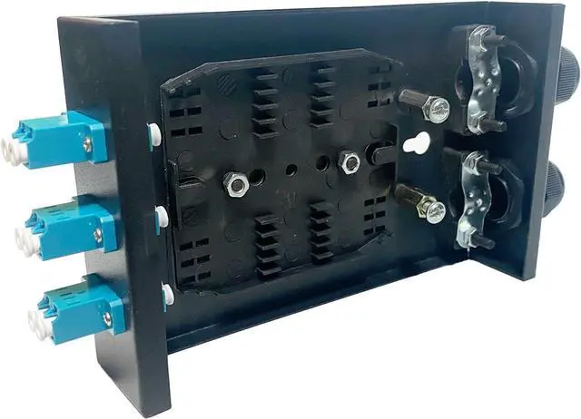 Alt view image 5 of 6 - Fiber Optic Wall Mount Box with LC Couplers for Single Mode & Multimode Fiber Optic Cable. | Fiber Box Enclosure for MPOEs, Network rooms, and IDF Rooms. (LC 6 Strand OS1/OS2)