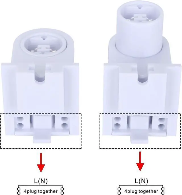 Alt view image 3 of 6 - R17D/HO Tombstone Base Holder Socket Connector T8/T10/T12 8ft LED Light Replacement Fluorescent Plunger Lampholder Adaptor 5 Pairs