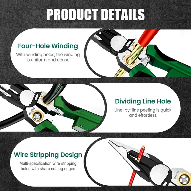 Main image of 2025 New 8 in 1 Seese Wire Stripper with Voltage TesterMulti-purpose Electric Stripping Tool Wire Crimper, Cutter, Pulling Pliers for Electrical Work (2)
