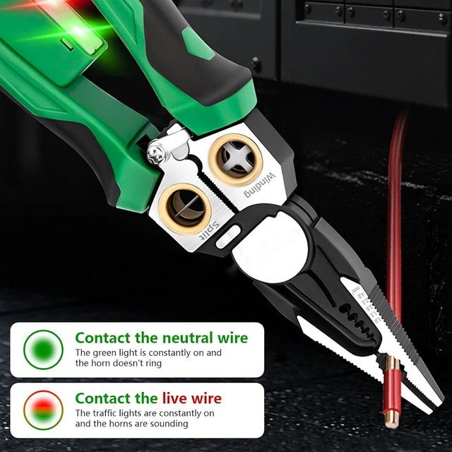 Alt view image 4 of 6 - 2025 New 8 in 1 Seese Wire Stripper with Voltage TesterMulti-purpose Electric Stripping Tool Wire Crimper, Cutter, Pulling Pliers for Electrical Work (2)