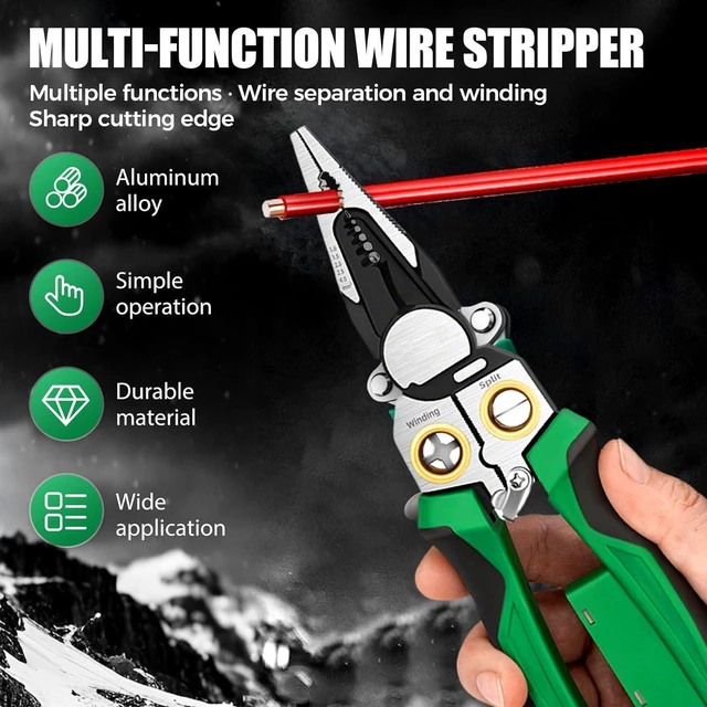 Alt view image 5 of 6 - 2025 New 8 in 1 Seese Wire Stripper with Voltage TesterMulti-purpose Electric Stripping Tool Wire Crimper, Cutter, Pulling Pliers for Electrical Work (2)